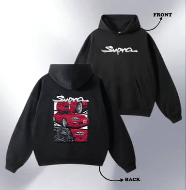 Printed Hoodie (Black) - Image 5
