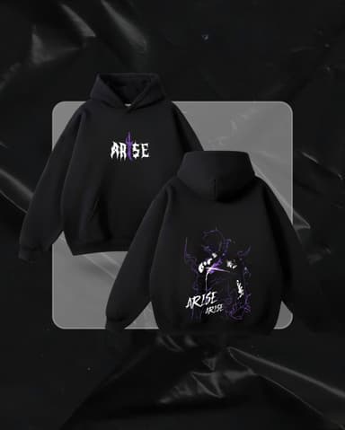 Printed Hoodie (Black) - Image 1