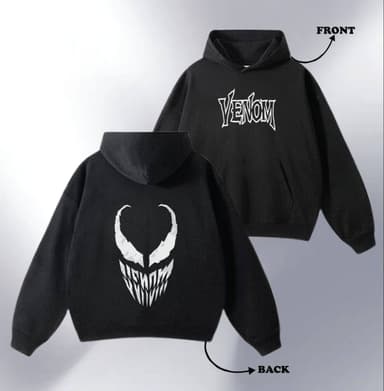 Printed Hoodie (Black) - Image 4