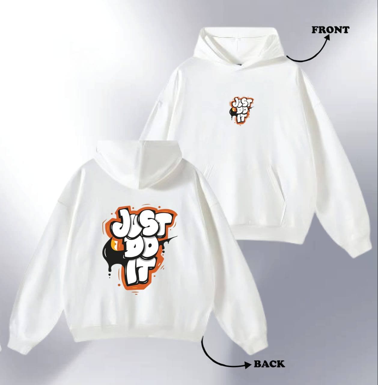 Printed Hoodie (White)